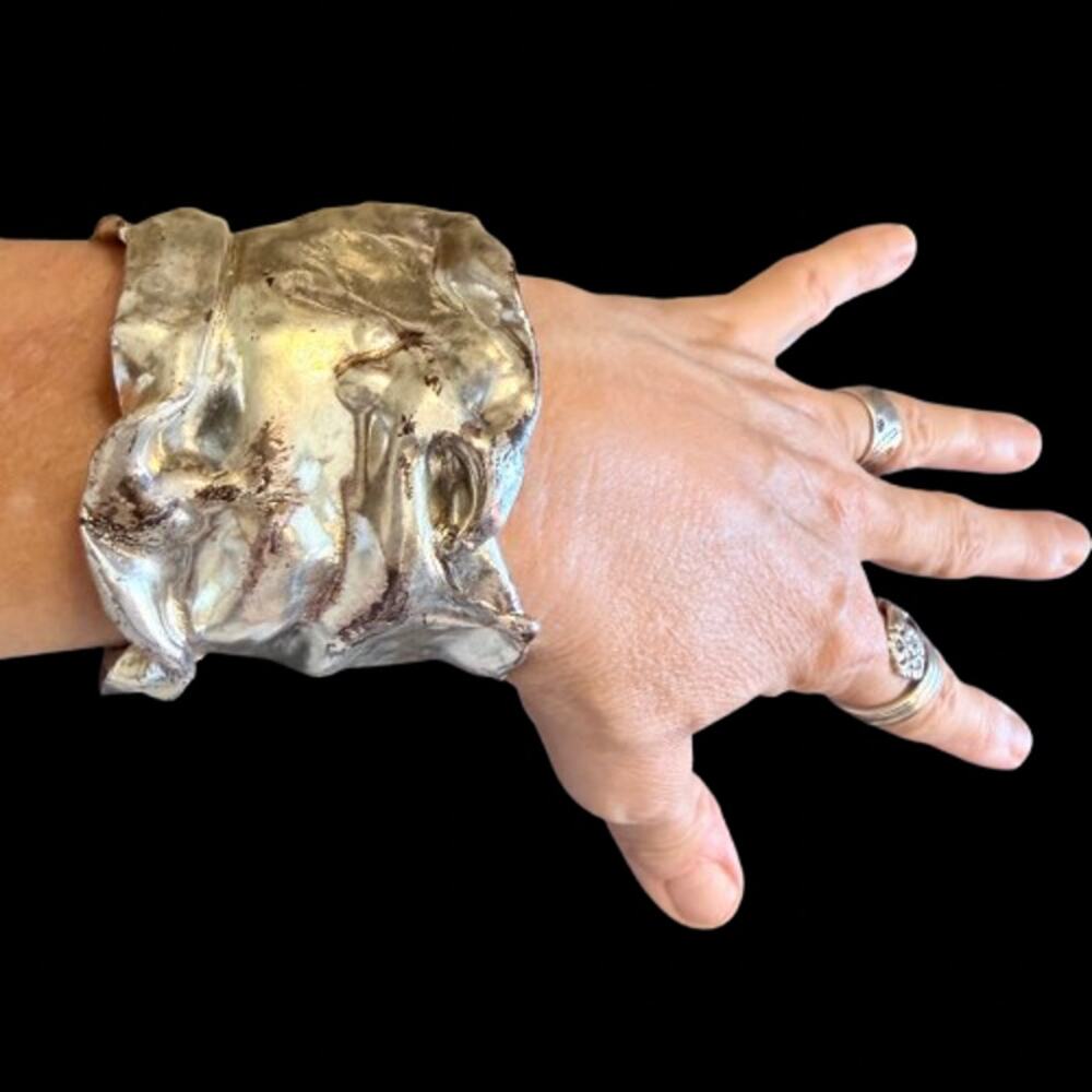 Crumpled Foil Sterling SilverPlated Karine Sultan Bracelet
